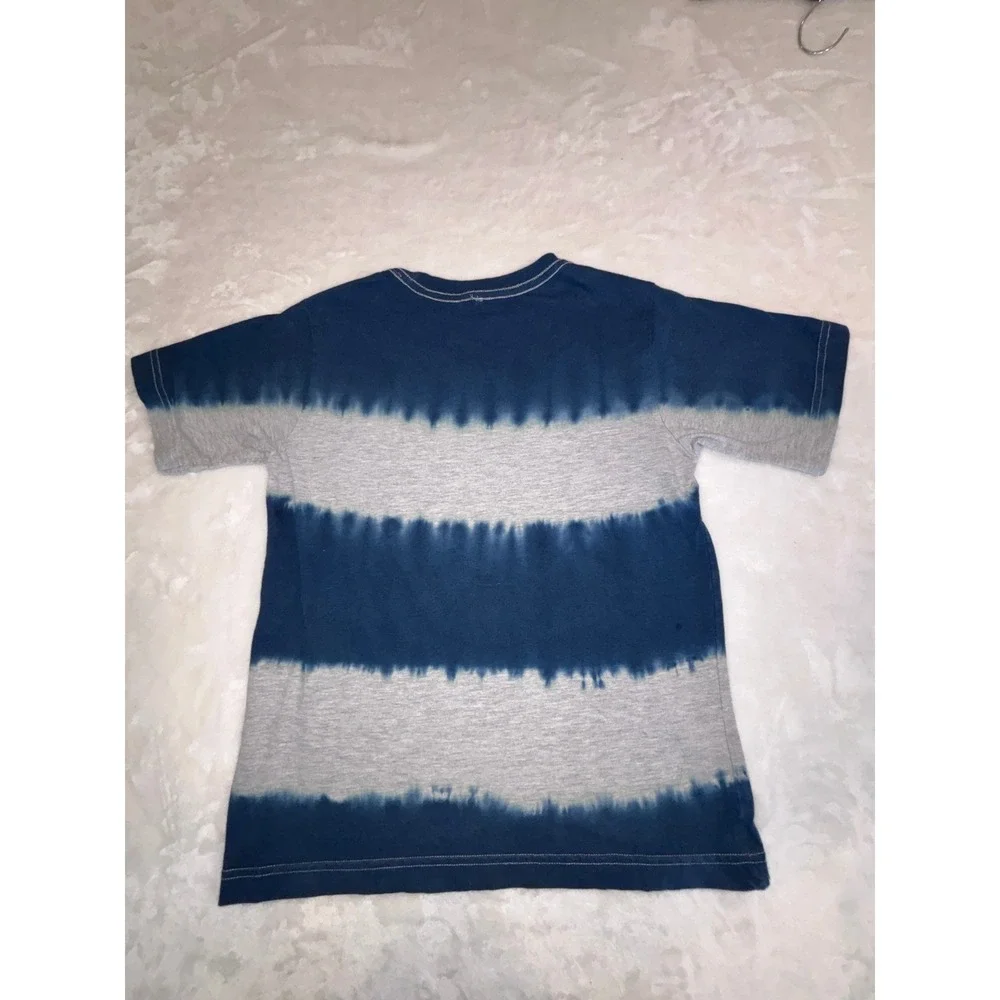 Cherokee Boys Navy Blue Gray Tie Dye Shark‎ Graphic T-Shirt Size 14/16 XL